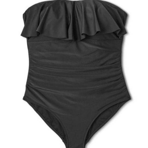 Kona Sol Flounce Bandeau Strapless One Piece Swimsuit Size 16 - Picture 7 of 11